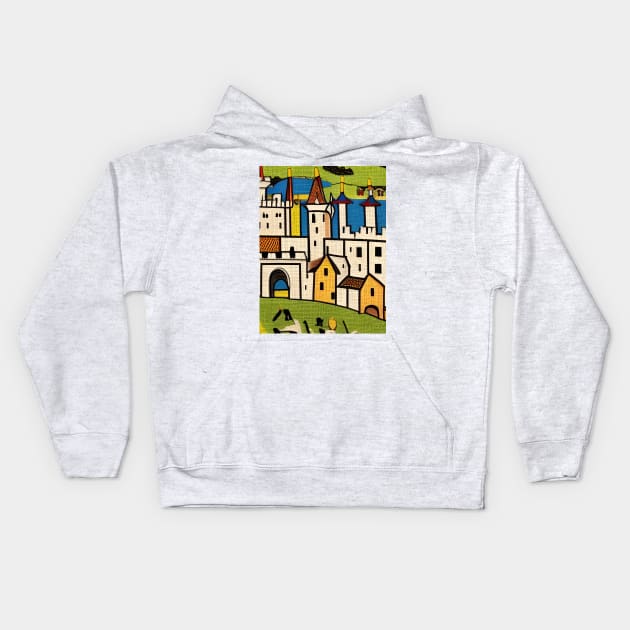 Medieval Tapestry Kids Hoodie by AlienMirror